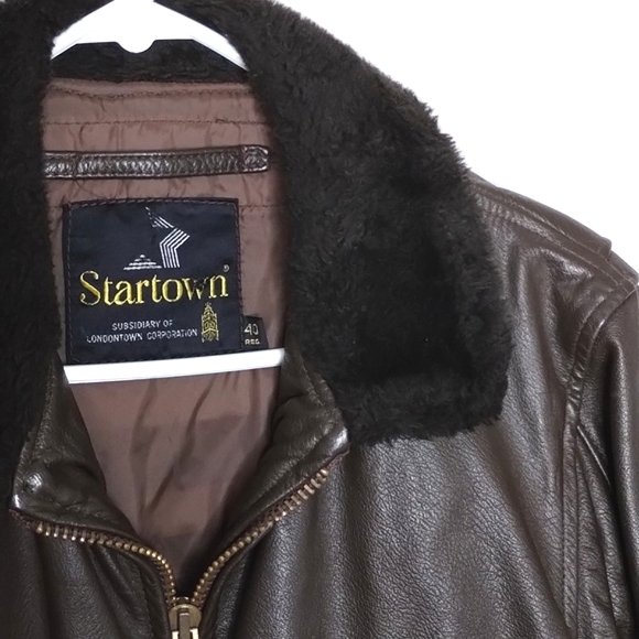 Vintage Startown G-1 Aviator Jacket size 40 brown leather bomber - Picture 4 of 15